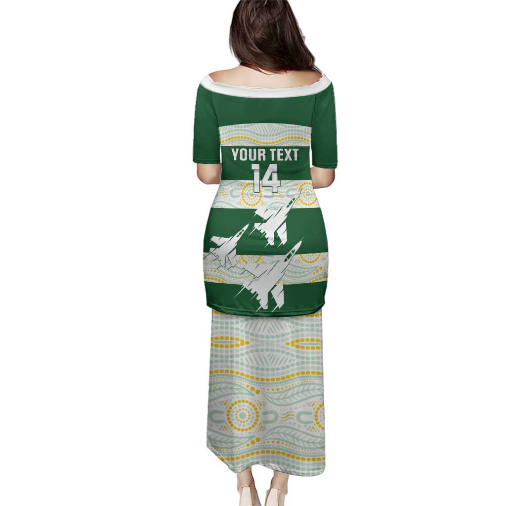 Ipswich Rugby Custom Family Matching Puletasi and Hawaiian Shirt Go Jets Aboriginal Art - Aussie Hoodie