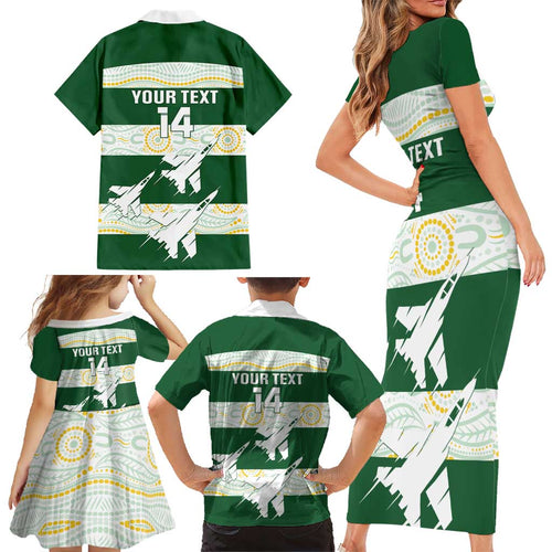 Ipswich Rugby Custom Family Matching Short Sleeve Bodycon Dress and Hawaiian Shirt Go Jets Aboriginal Art - Aussie Hoodie