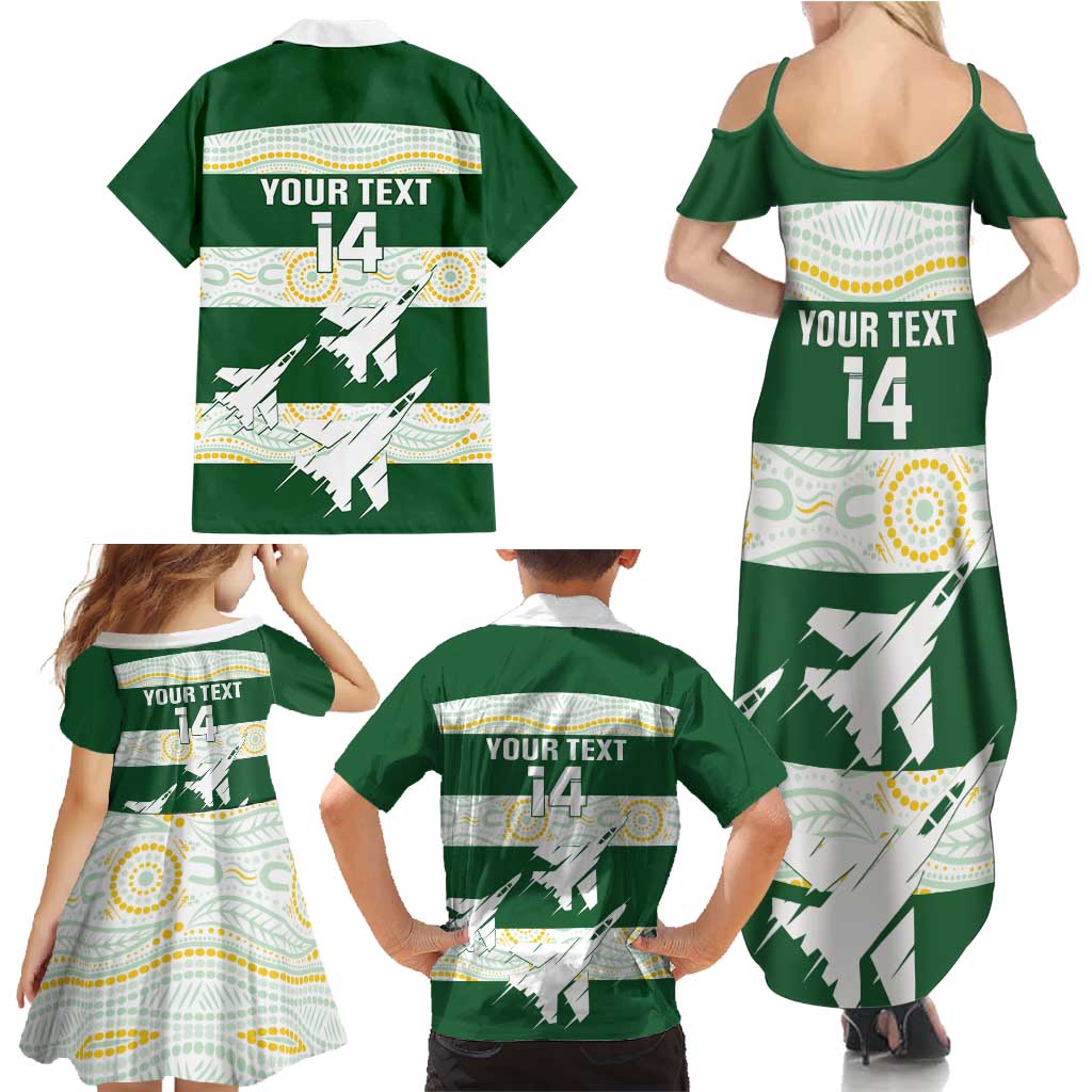 Ipswich Rugby Custom Family Matching Summer Maxi Dress and Hawaiian Shirt Go Jets Aboriginal Art - Aussie Hoodie