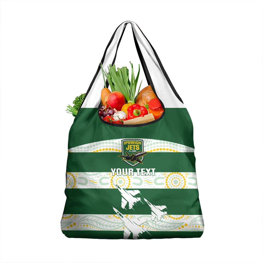 Ipswich Rugby Custom Grocery Bag Go Jets Aboriginal Art - Aussie Hoodie