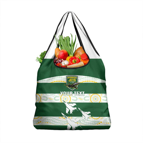 Ipswich Rugby Custom Grocery Bag Go Jets Aboriginal Art - Aussie Hoodie