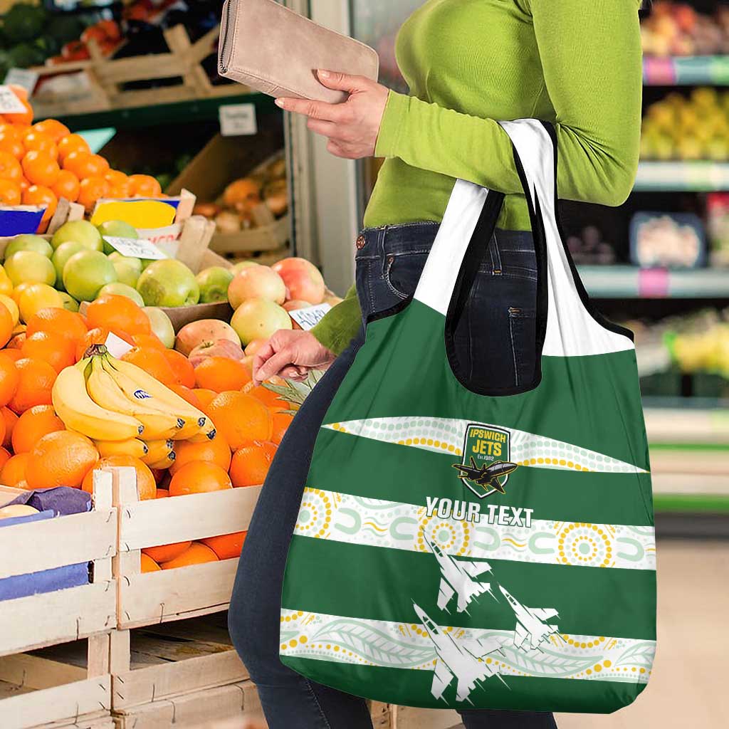 Ipswich Rugby Custom Grocery Bag Go Jets Aboriginal Art - Aussie Hoodie