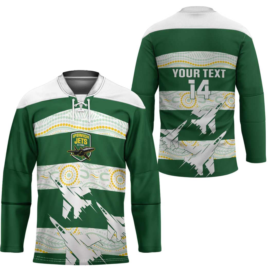 Ipswich Rugby Custom Hockey Jersey Go Jets Aboriginal Art - Aussie Hoodie