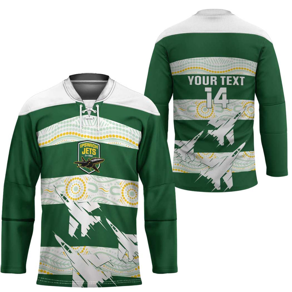 Ipswich Rugby Custom Hockey Jersey Go Jets Aboriginal Art - Aussie Hoodie