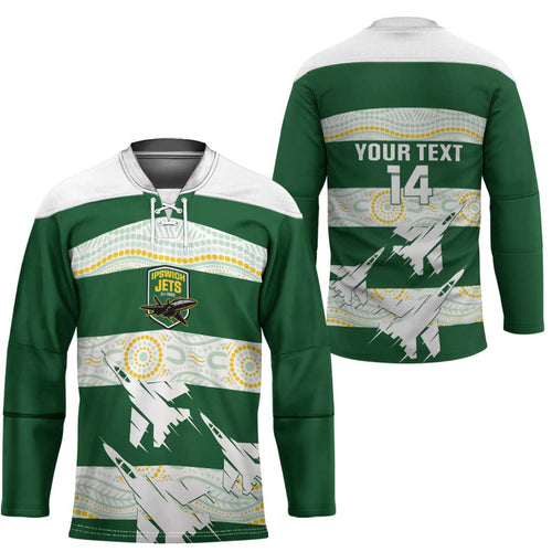 Ipswich Rugby Custom Hockey Jersey Go Jets Aboriginal Art - Aussie Hoodie