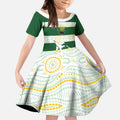 Ipswich Rugby Custom Kid Short Sleeve Dress Go Jets Aboriginal Art - Aussie Hoodie