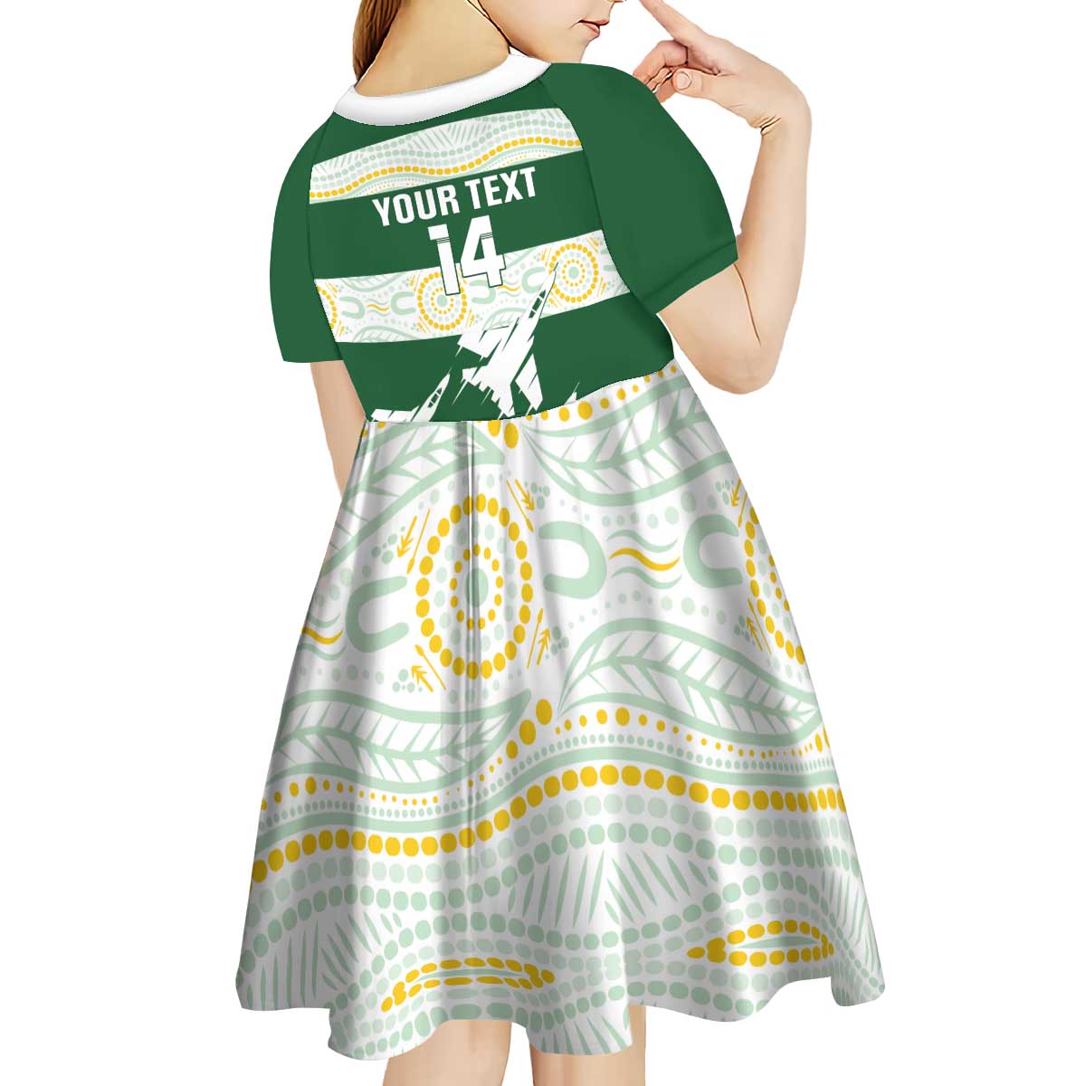 Ipswich Rugby Custom Kid Short Sleeve Dress Go Jets Aboriginal Art - Aussie Hoodie
