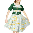 Ipswich Rugby Custom Kid Short Sleeve Dress Go Jets Aboriginal Art - Aussie Hoodie