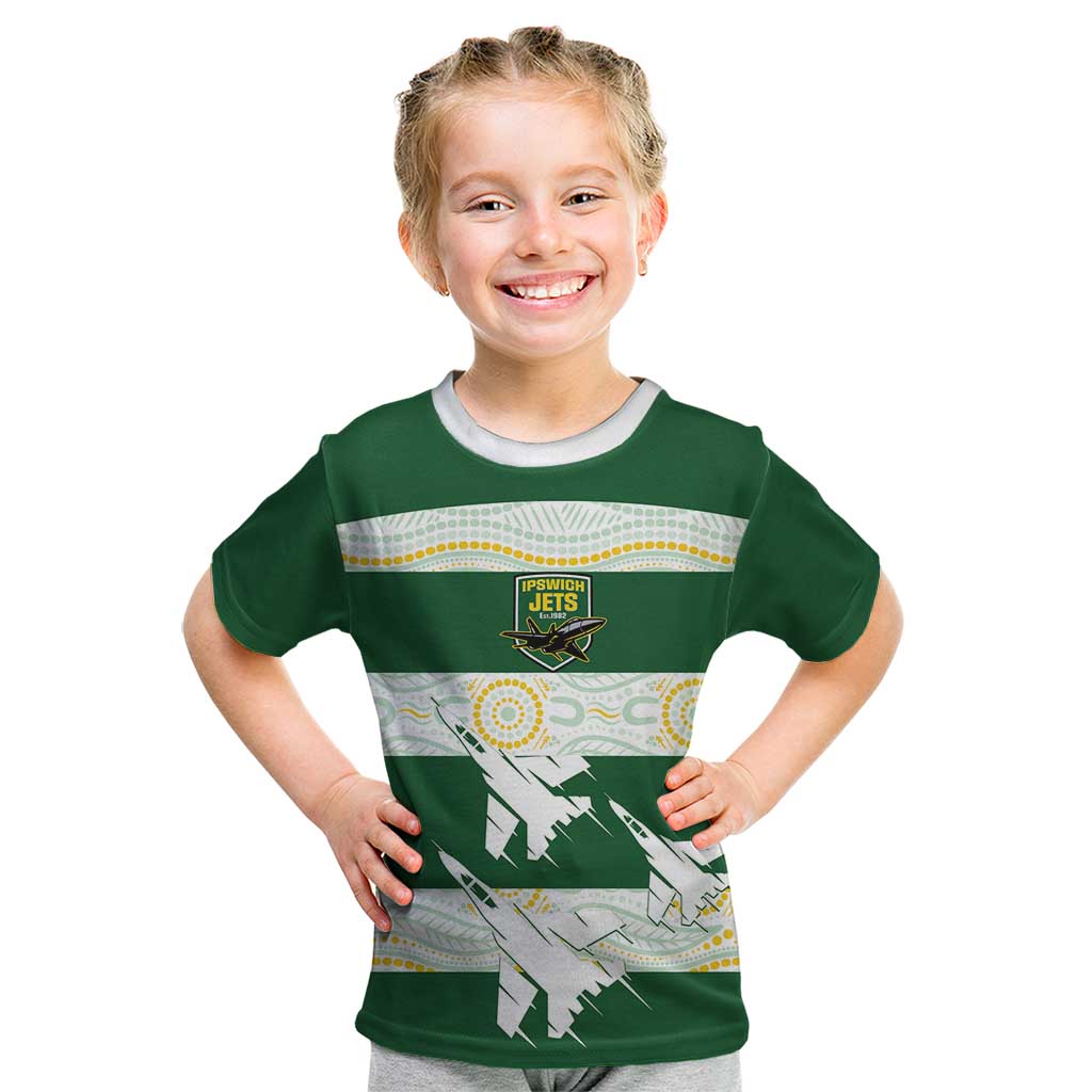 Ipswich Rugby Custom Kid T Shirt Go Jets Aboriginal Art - Aussie Hoodie