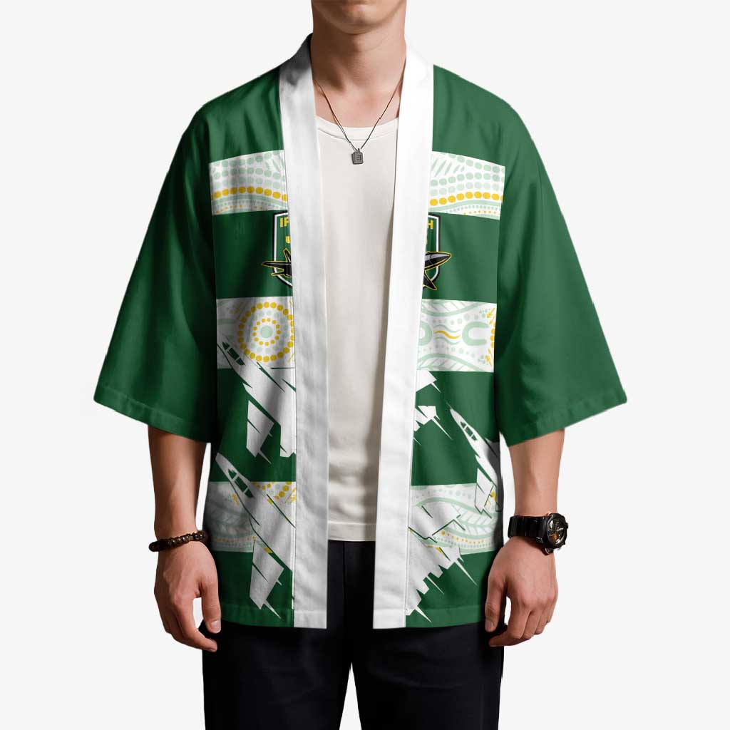 Ipswich Rugby Custom Kimono Go Jets Aboriginal Art - Aussie Hoodie