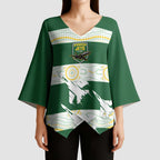 Ipswich Rugby Custom Kimono Sleeve Blouse Go Jets Aboriginal Art - Aussie Hoodie