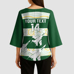 Ipswich Rugby Custom Kimono Sleeve Blouse Go Jets Aboriginal Art - Aussie Hoodie