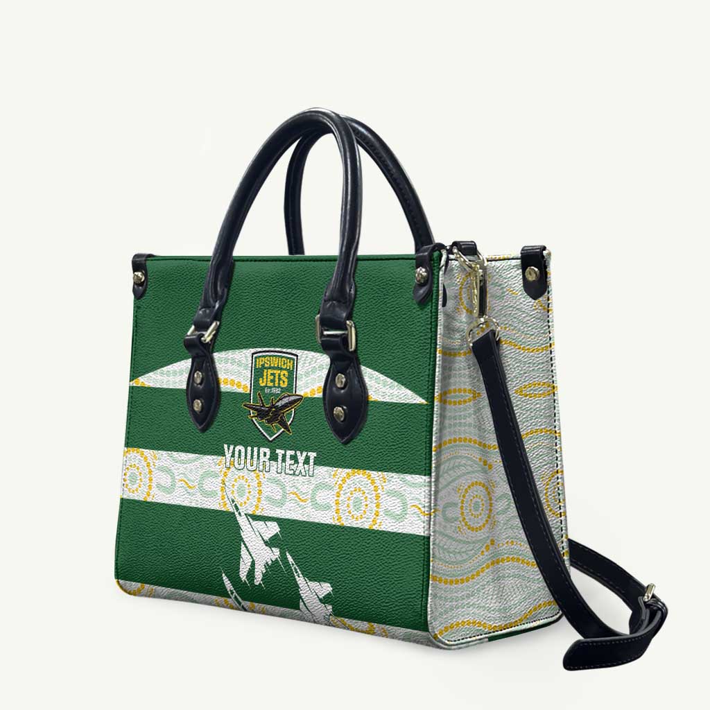 Ipswich Rugby Custom Leather Bag Go Jets Aboriginal Art - Aussie Hoodie