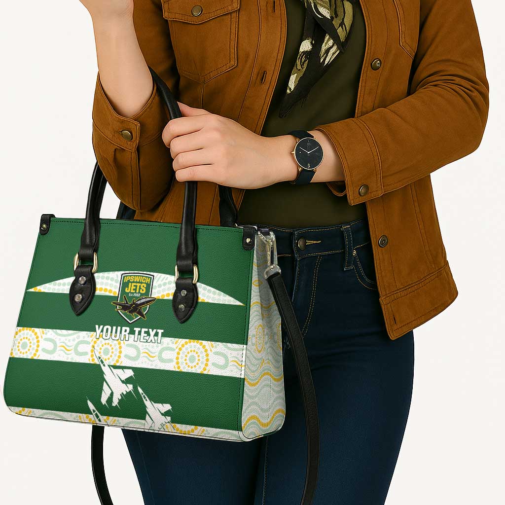 Ipswich Rugby Custom Leather Bag Go Jets Aboriginal Art - Aussie Hoodie