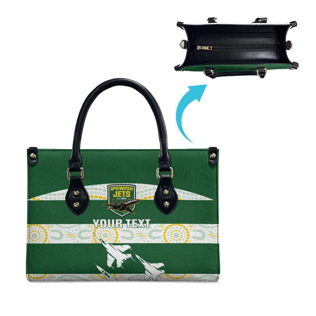 Ipswich Rugby Custom Leather Bag Go Jets Aboriginal Art - Aussie Hoodie