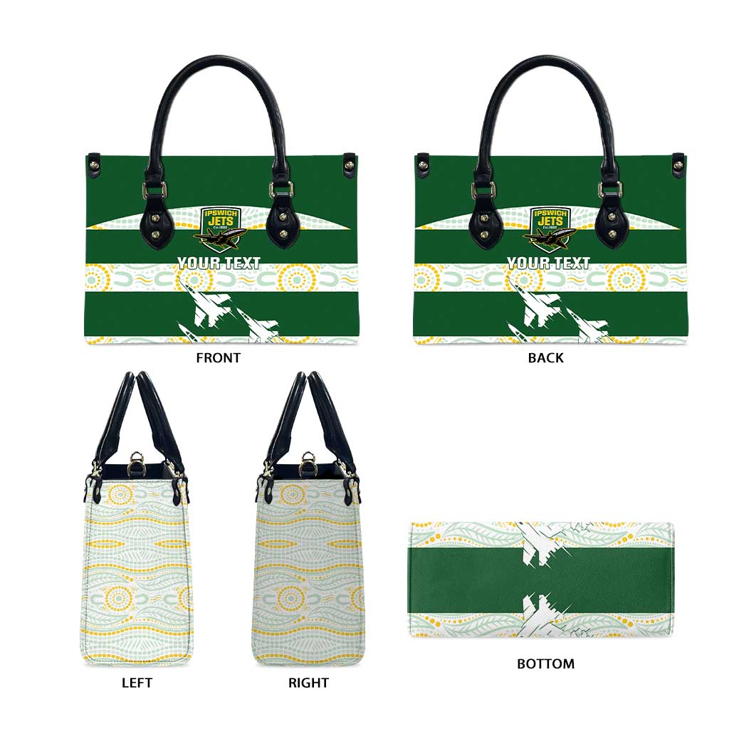 Ipswich Rugby Custom Leather Bag Go Jets Aboriginal Art - Aussie Hoodie