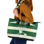 Ipswich Rugby Custom Leather Tote Bag Go Jets Aboriginal Art - Aussie Hoodie