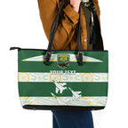 Ipswich Rugby Custom Leather Tote Bag Go Jets Aboriginal Art - Aussie Hoodie