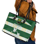 Ipswich Rugby Custom Leather Tote Bag Go Jets Aboriginal Art - Aussie Hoodie