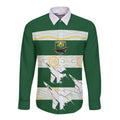 Ipswich Rugby Custom Long Sleeve Button Shirt Go Jets Aboriginal Art - Aussie Hoodie