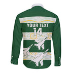 Ipswich Rugby Custom Long Sleeve Button Shirt Go Jets Aboriginal Art - Aussie Hoodie