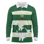 Ipswich Rugby Custom Long Sleeve Polo Shirt Go Jets Aboriginal Art - Aussie Hoodie