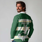 Ipswich Rugby Custom Long Sleeve Polo Shirt Go Jets Aboriginal Art - Aussie Hoodie