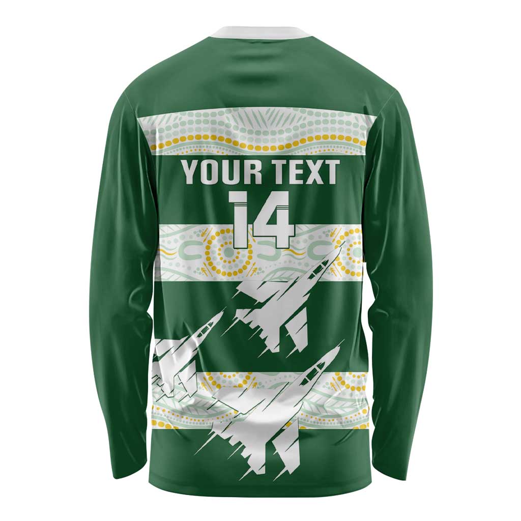 Ipswich Rugby Custom Long Sleeve Shirt Go Jets Aboriginal Art - Aussie Hoodie