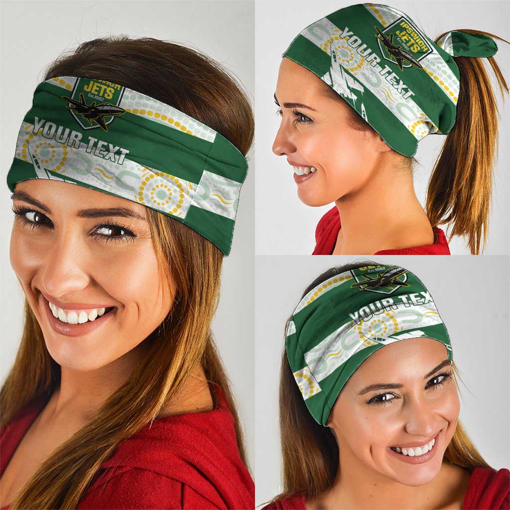 Ipswich Rugby Custom Neck Gaiter Go Jets Aboriginal Art - Aussie Hoodie
