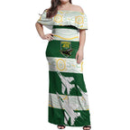 Ipswich Rugby Custom Off Shoulder Maxi Dress Go Jets Aboriginal Art - Aussie Hoodie