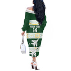 Ipswich Rugby Custom Off The Shoulder Long Sleeve Dress Go Jets Aboriginal Art - Aussie Hoodie