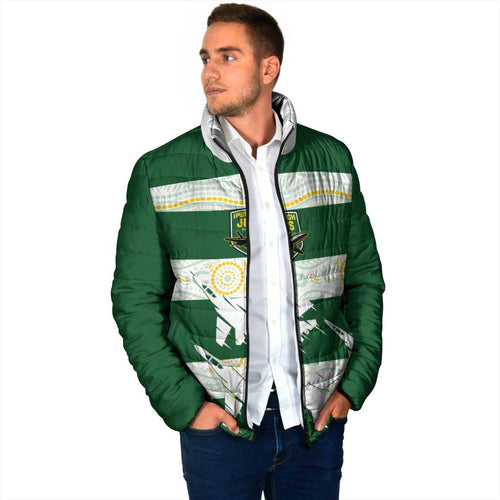 Ipswich Rugby Custom Padded Jacket Go Jets Aboriginal Art - Aussie Hoodie