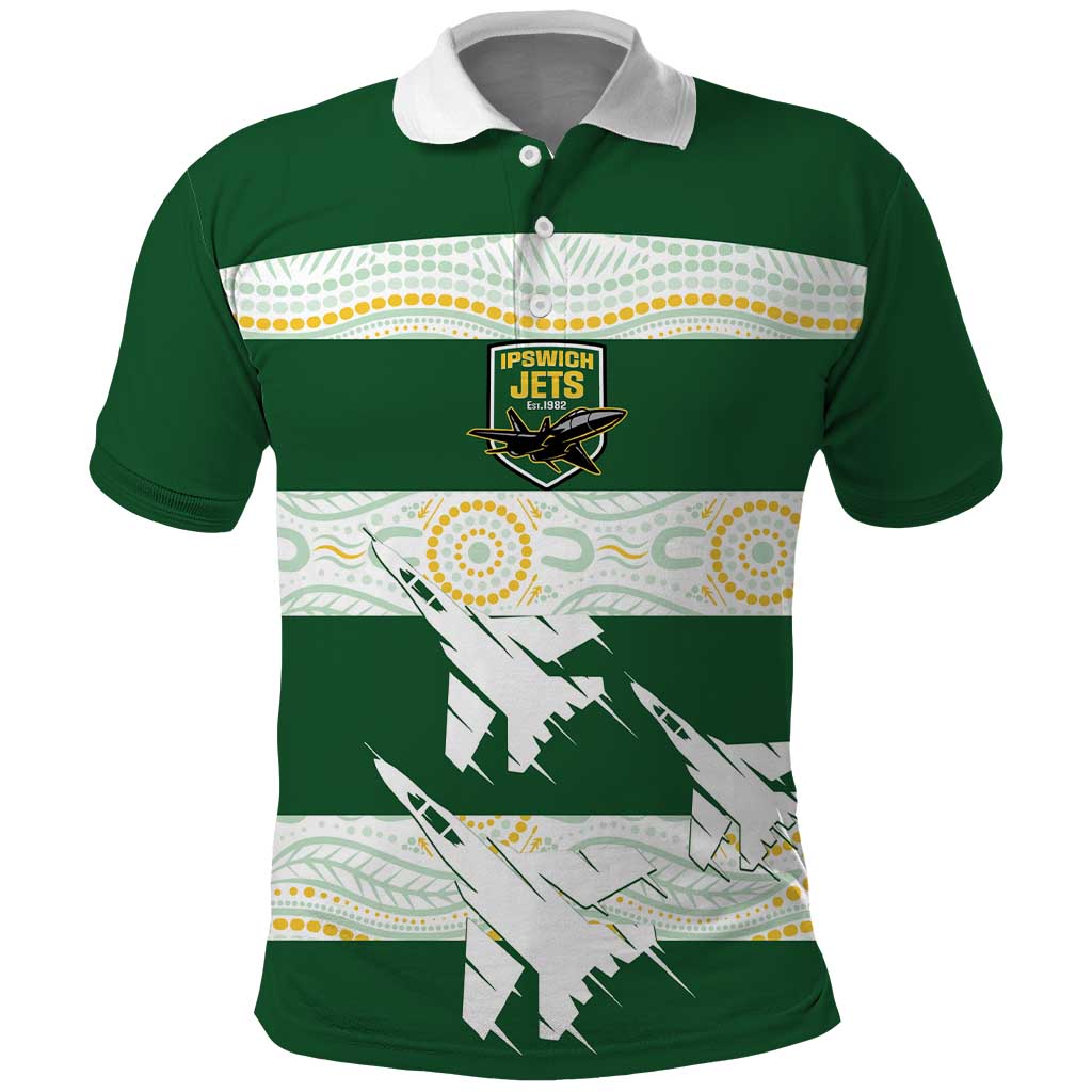 Ipswich Rugby Custom Polo Shirt Go Jets Aboriginal Art - Aussie Hoodie