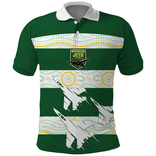 Ipswich Rugby Custom Polo Shirt Go Jets Aboriginal Art - Aussie Hoodie