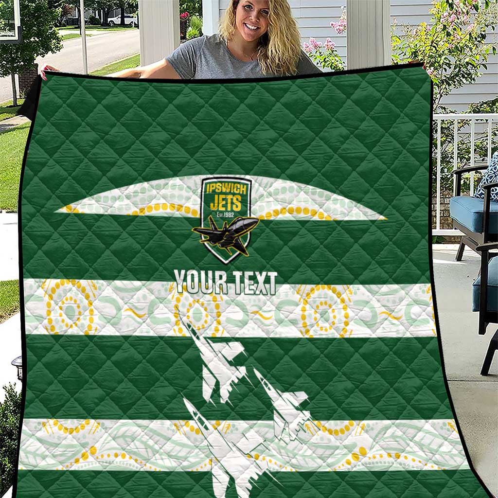 Ipswich Rugby Custom Quilt Go Jets Aboriginal Art - Aussie Hoodie