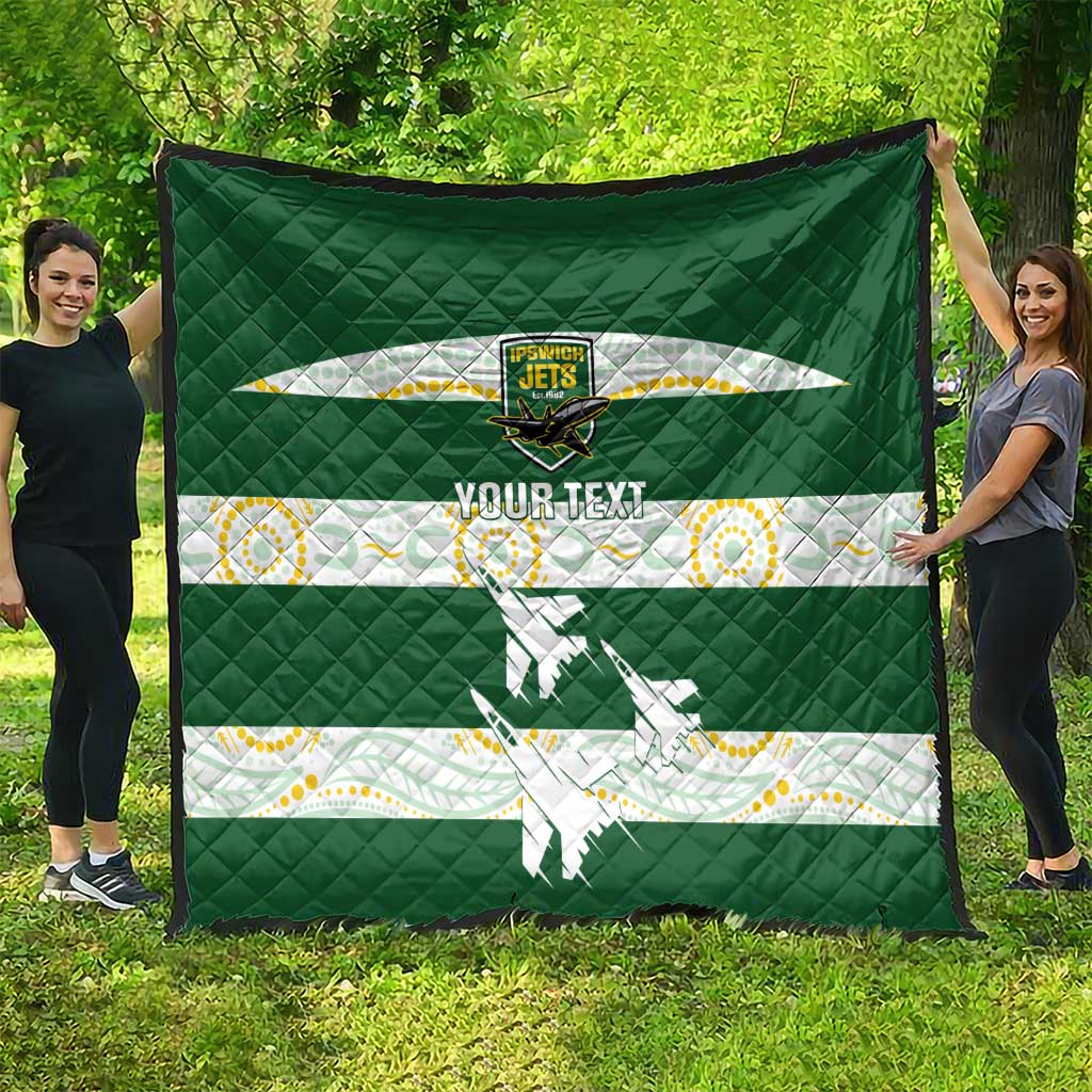 Ipswich Rugby Custom Quilt Go Jets Aboriginal Art - Aussie Hoodie
