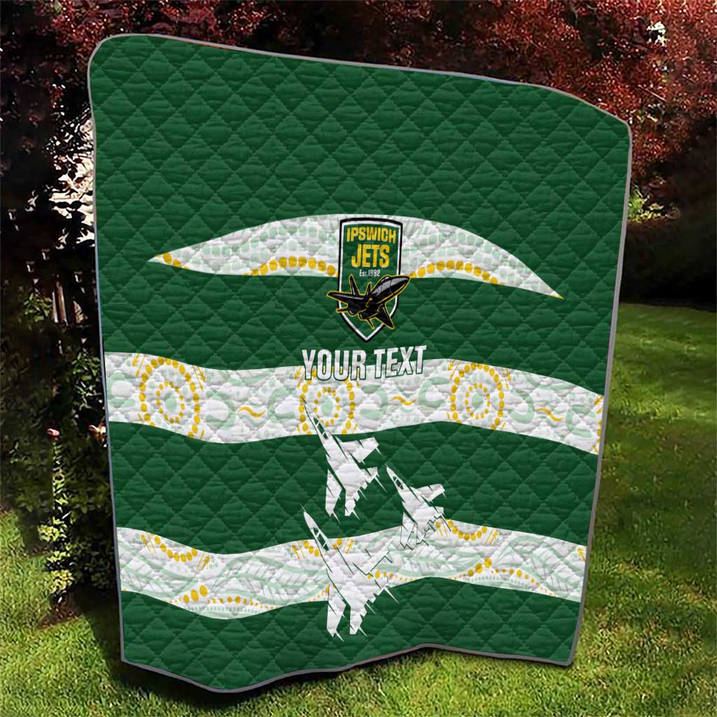 Ipswich Rugby Custom Quilt Go Jets Aboriginal Art - Aussie Hoodie