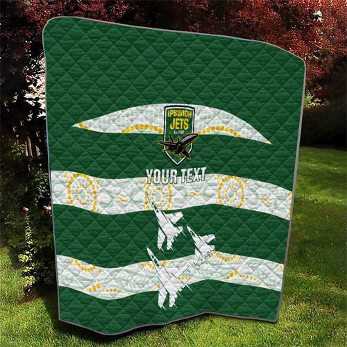 Ipswich Rugby Custom Quilt Go Jets Aboriginal Art - Aussie Hoodie