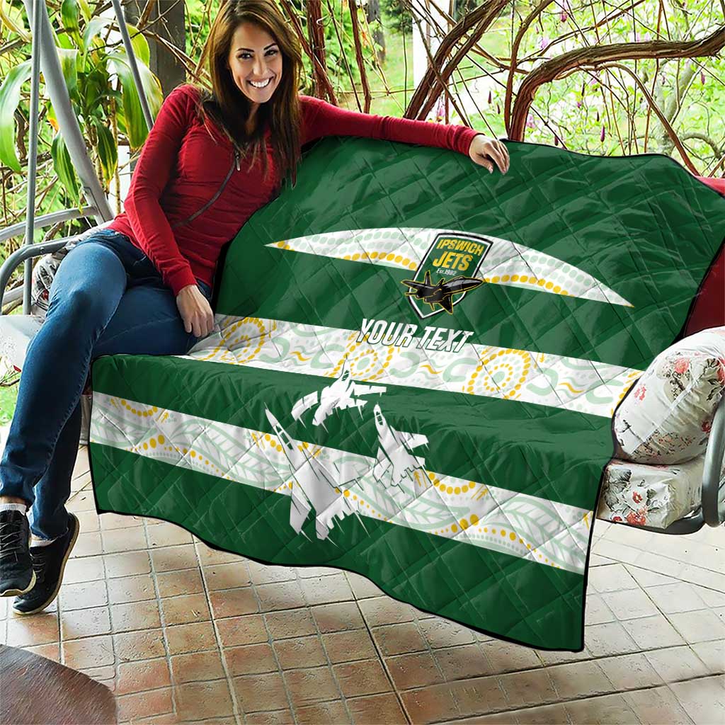 Ipswich Rugby Custom Quilt Go Jets Aboriginal Art - Aussie Hoodie