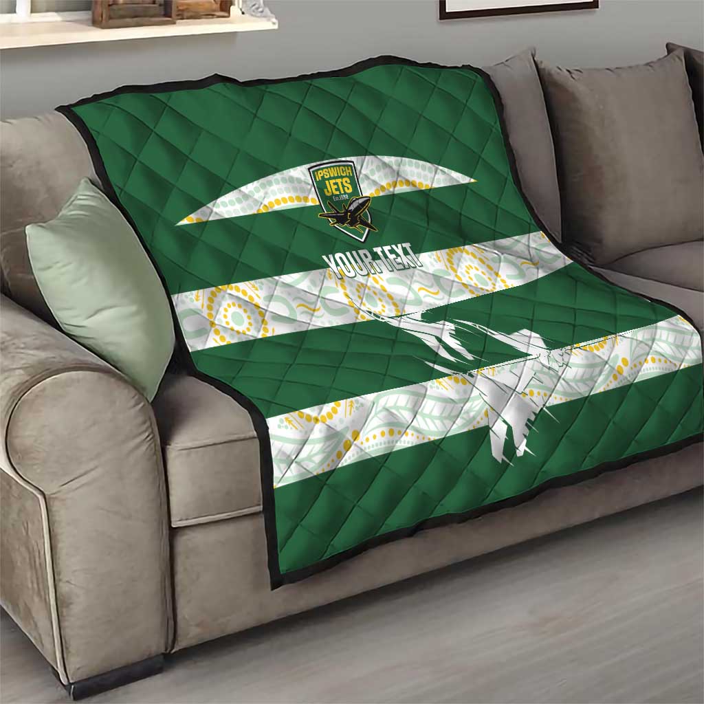 Ipswich Rugby Custom Quilt Go Jets Aboriginal Art - Aussie Hoodie