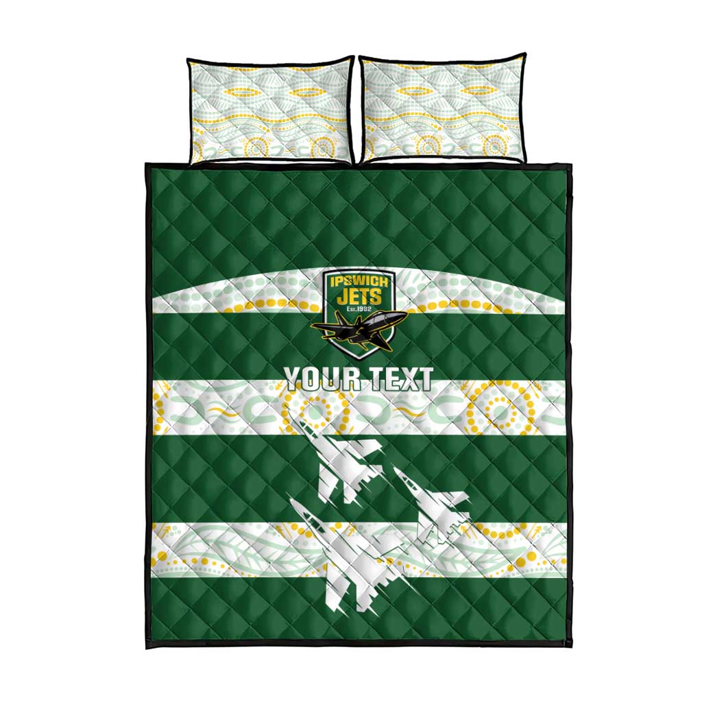 Ipswich Rugby Custom Quilt Bed Set Go Jets Aboriginal Art - Aussie Hoodie