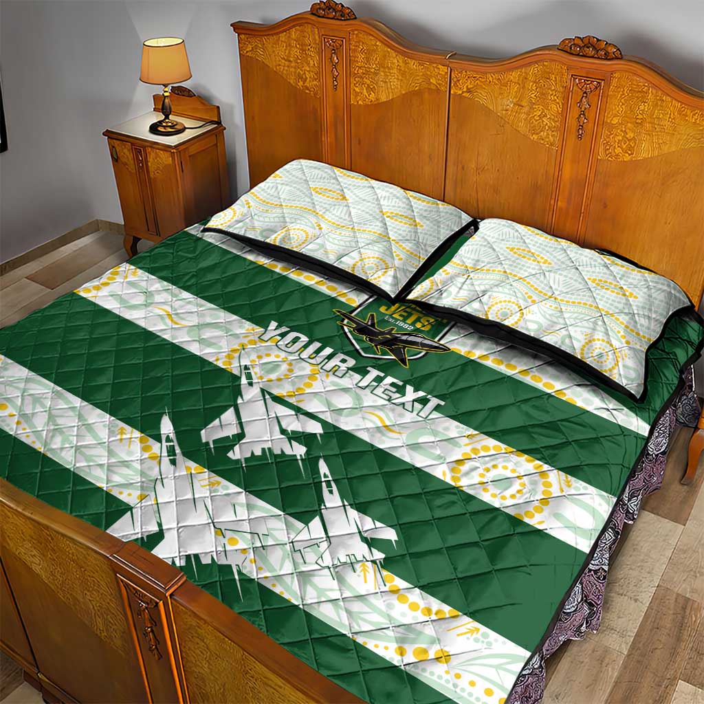 Ipswich Rugby Custom Quilt Bed Set Go Jets Aboriginal Art - Aussie Hoodie