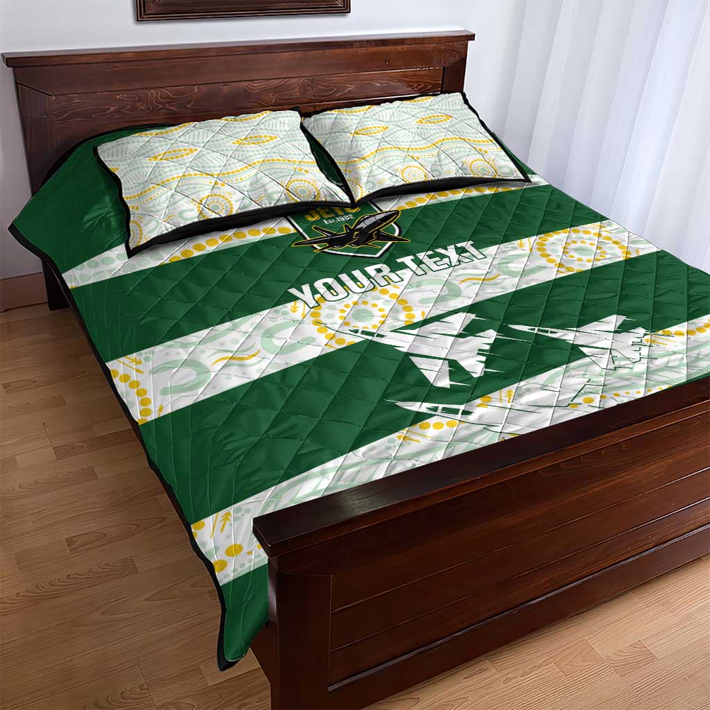 Ipswich Rugby Custom Quilt Bed Set Go Jets Aboriginal Art - Aussie Hoodie
