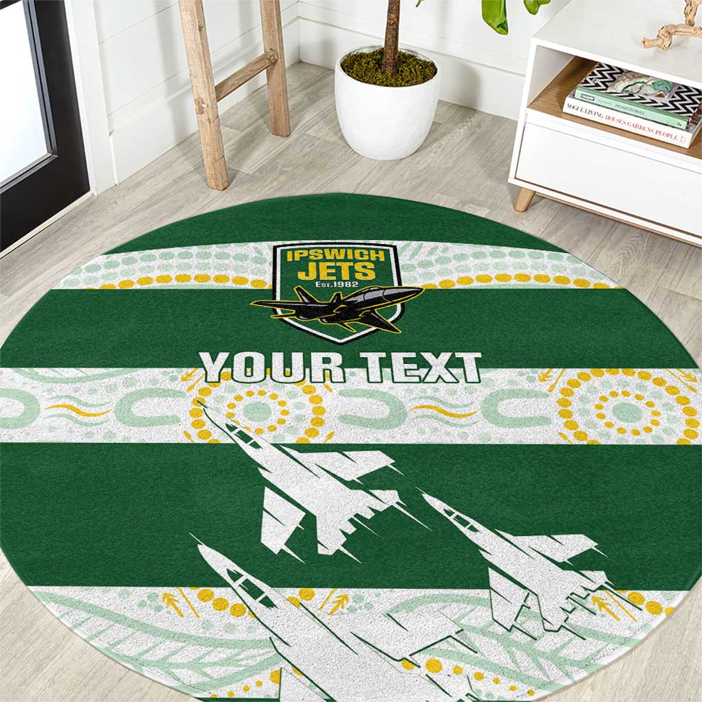 Ipswich Rugby Custom Round Carpet Go Jets Aboriginal Art - Aussie Hoodie