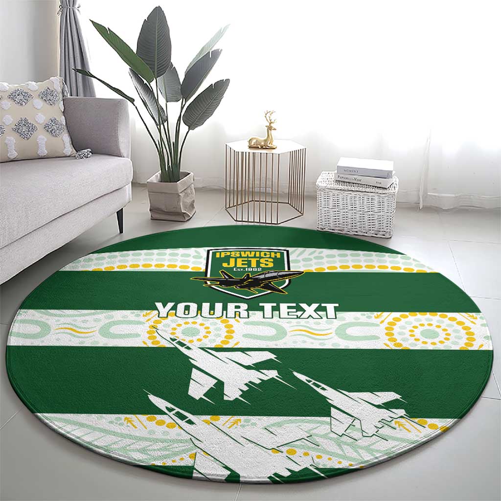 Ipswich Rugby Custom Round Carpet Go Jets Aboriginal Art - Aussie Hoodie