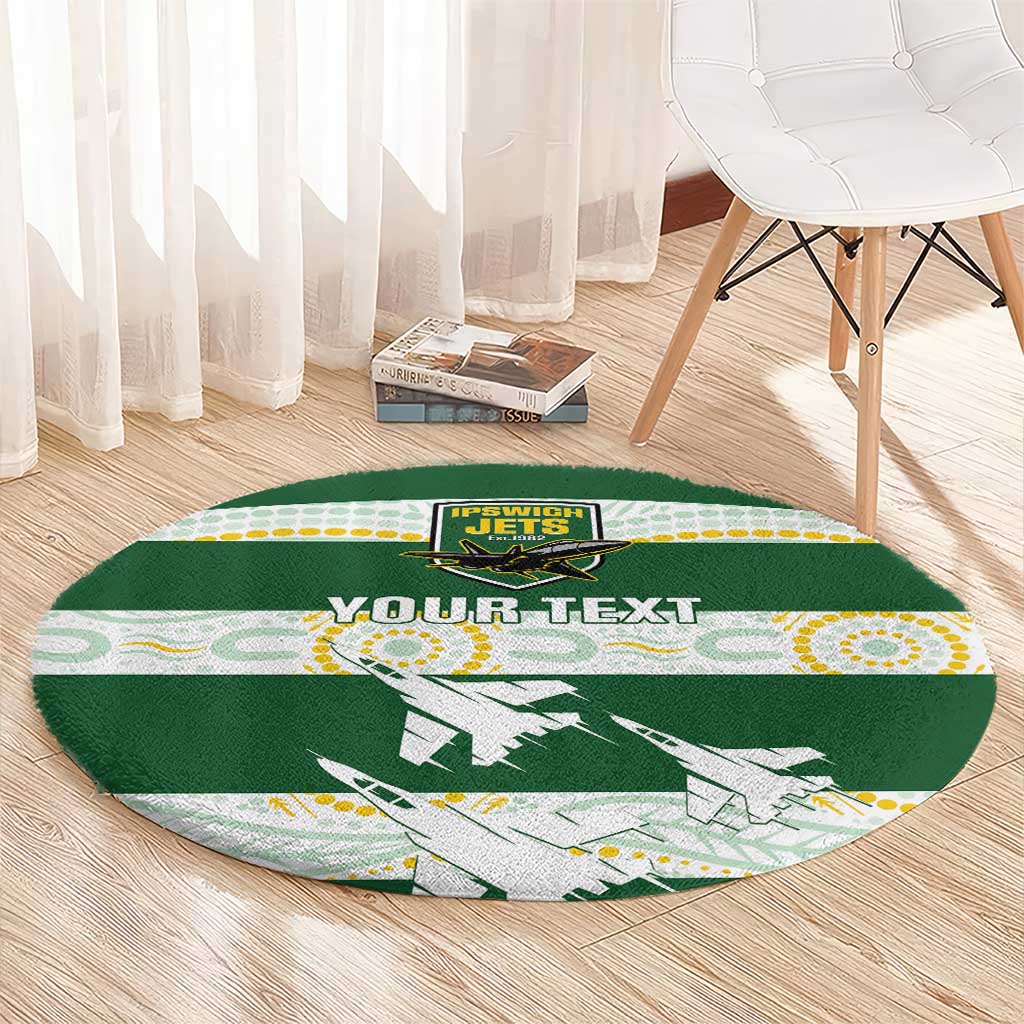 Ipswich Rugby Custom Round Carpet Go Jets Aboriginal Art - Aussie Hoodie