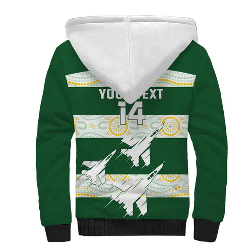Ipswich Rugby Custom Sherpa Hoodie Go Jets Aboriginal Art - Aussie Hoodie