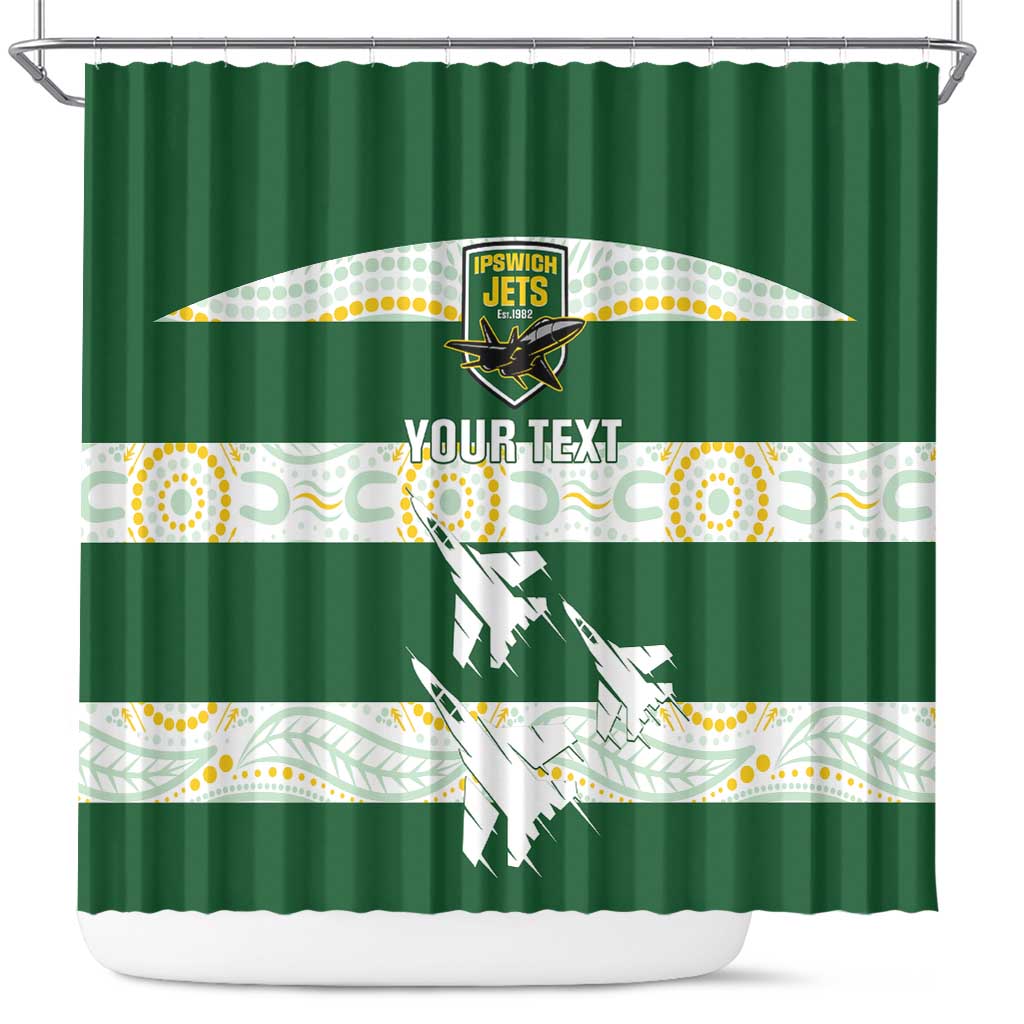 Ipswich Rugby Custom Shower Curtain Go Jets Aboriginal Art - Aussie Hoodie