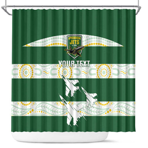 Ipswich Rugby Custom Shower Curtain Go Jets Aboriginal Art - Aussie Hoodie