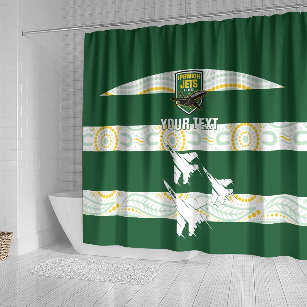 Ipswich Rugby Custom Shower Curtain Go Jets Aboriginal Art - Aussie Hoodie